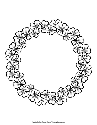 Clover wreath coloring page â free printable pdf from