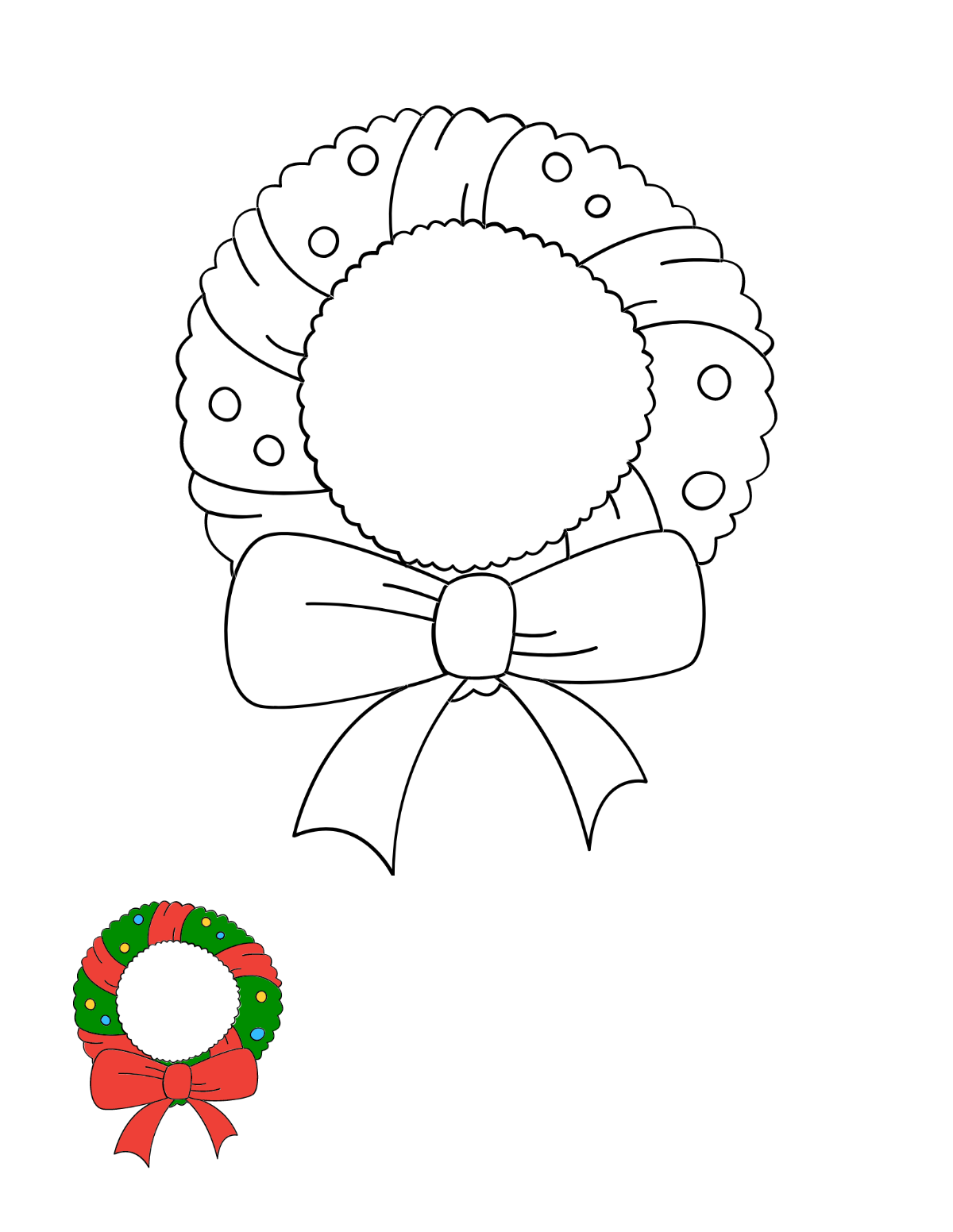 Free wreath coloring page s examples