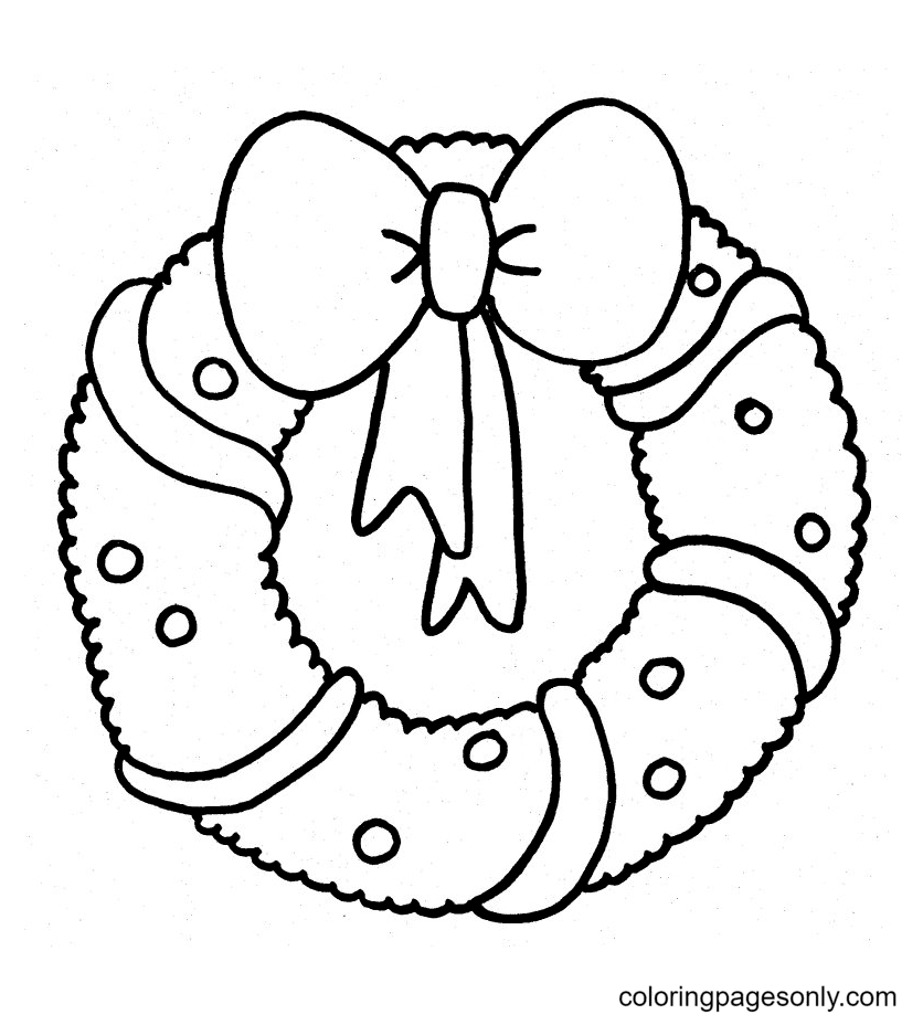 Christmas wreath coloring pages printable for free download