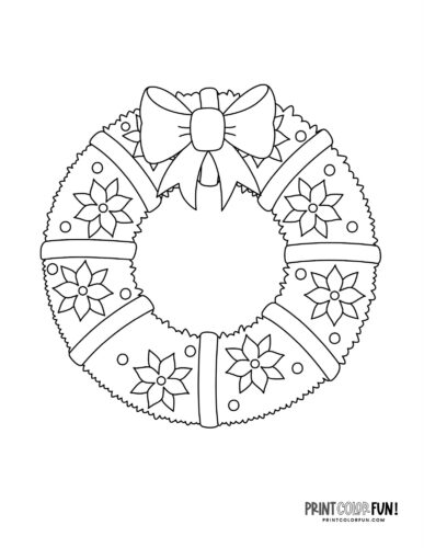 Christmas wreath clipart a festive collection of coloring pages more to deck the halls at