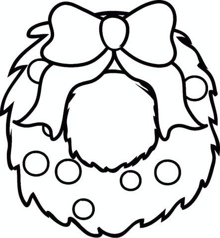 Christmas wreath coloring page free printable coloring pages