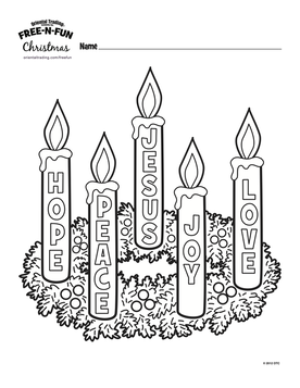 Advent wreath colouring pages