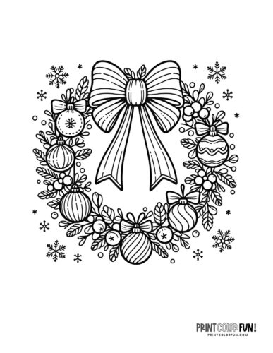 Christmas wreath clipart a festive collection of coloring pages more to deck the halls at