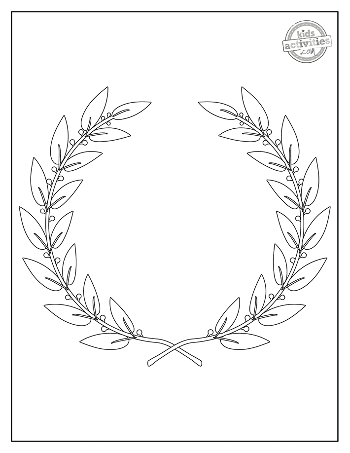 Free printable laurel wreath crown coloring page kids activities blog