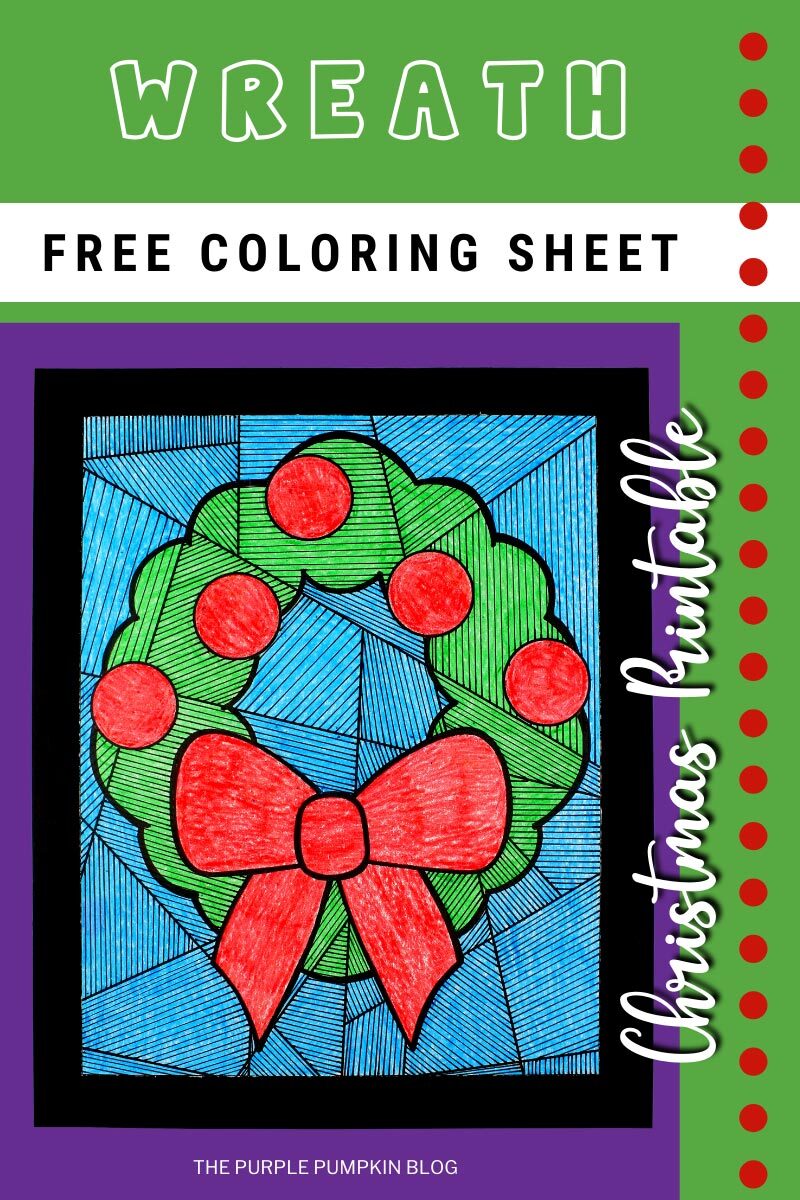 Free printable christmas wreath loring sheet line study activity