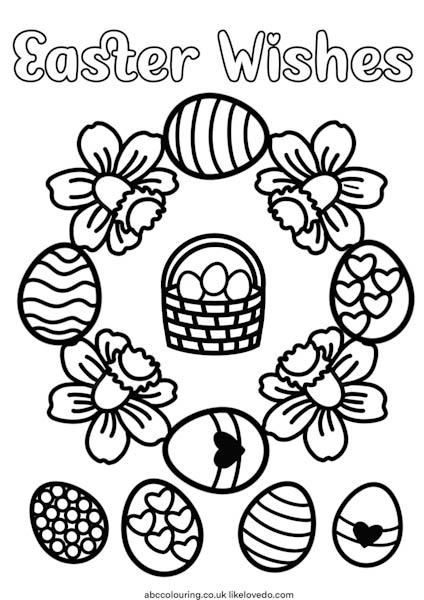 Easter wreath coloring page