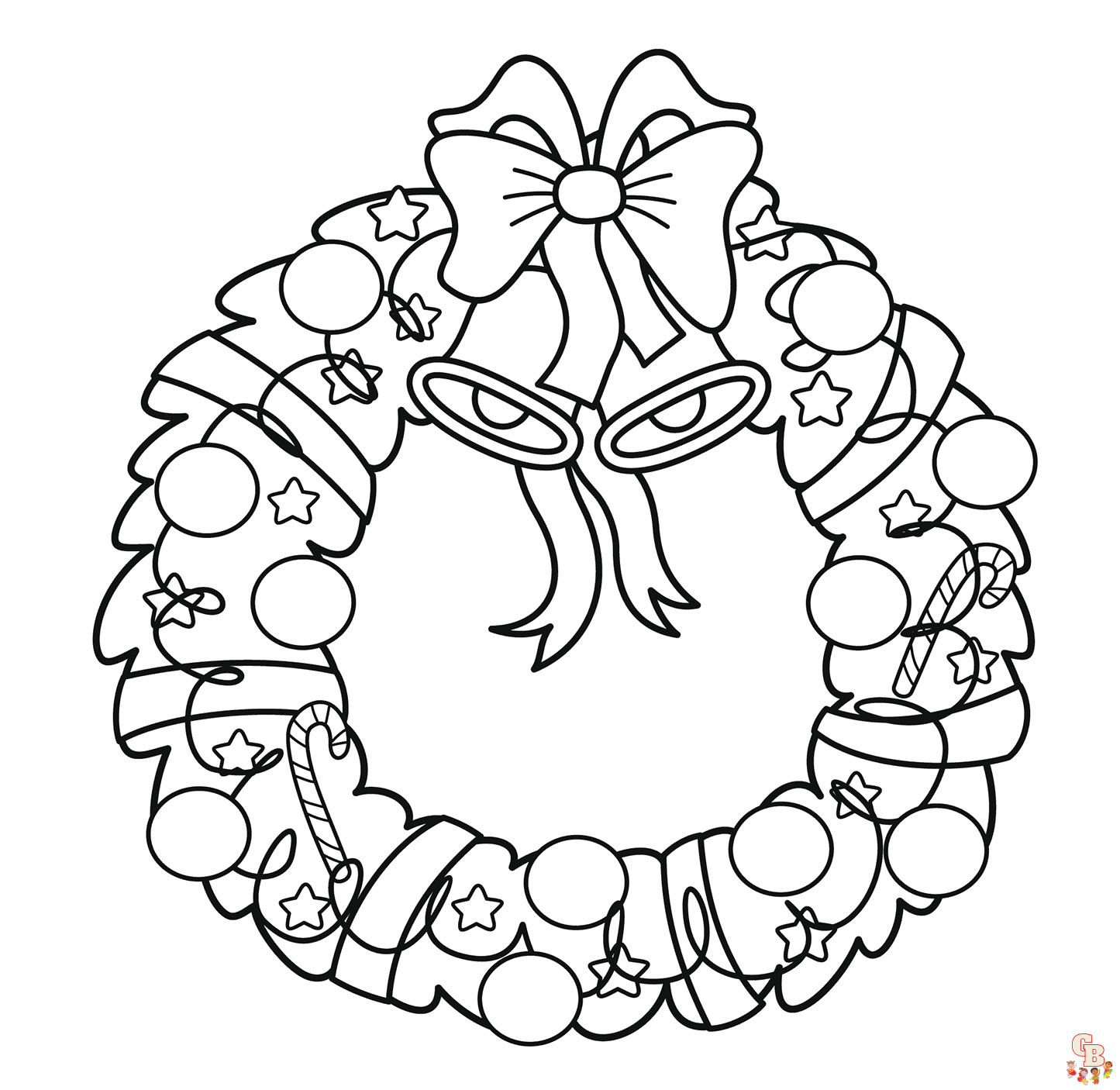 Printable wreath coloring pages free for kids and adults