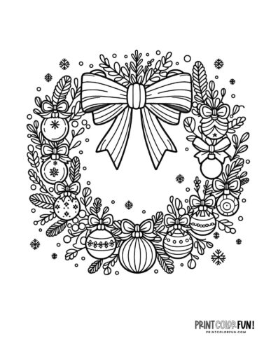 Christmas wreath clipart a festive collection of coloring pages more to deck the halls at