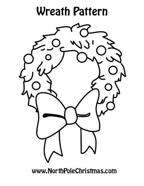 Christmas wreath template outline style with berries