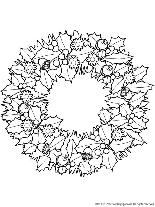 Christmas wreath coloring page audio stories for kids free coloring pages colouring printables