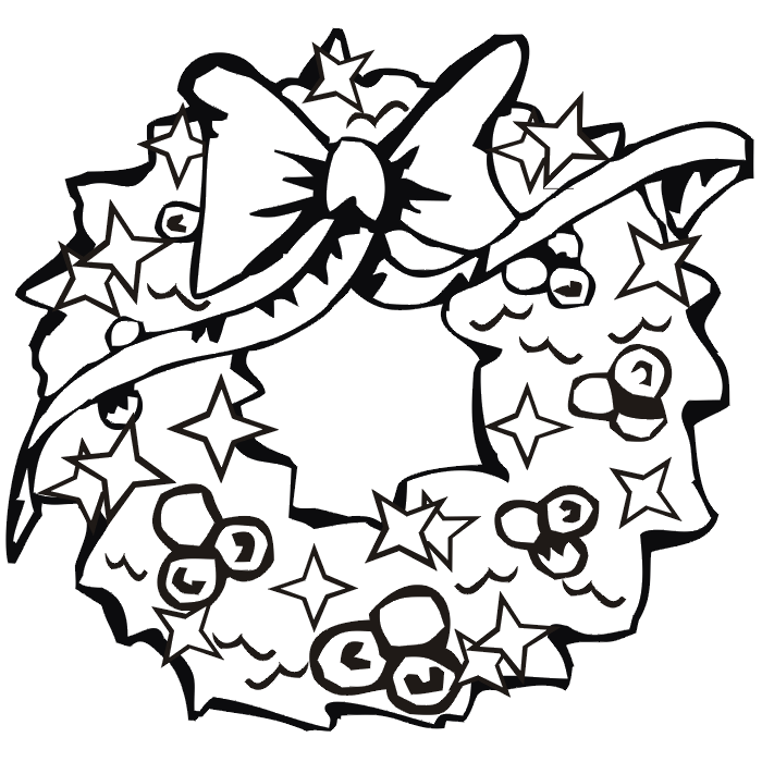 Christmas wreath coloring page fancy wreath