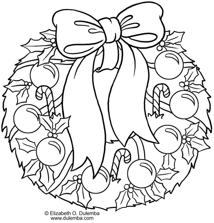 Pretty picture of christmas wreath coloring pages