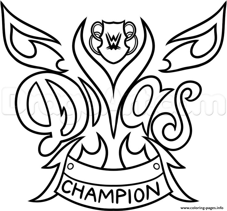 Wwe divas invites wwe diva championship belt nikki bella wrestling coloring wwe coloring pages wwe divas wwe divas championship belt