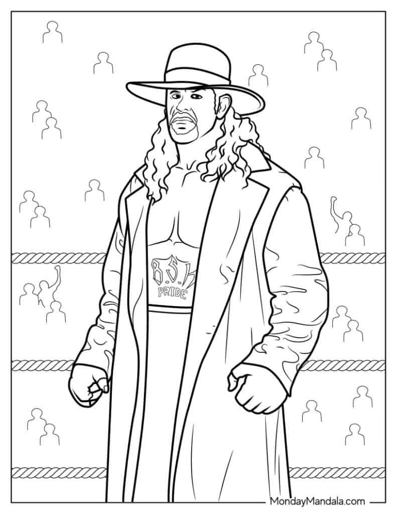 Wrestling wwe coloring pages free pdf printables