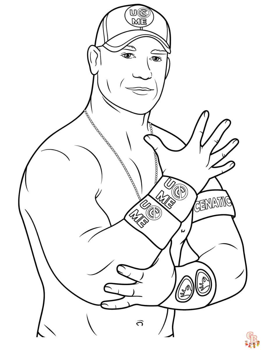 Printable john cena coloring pages free for kids and adults