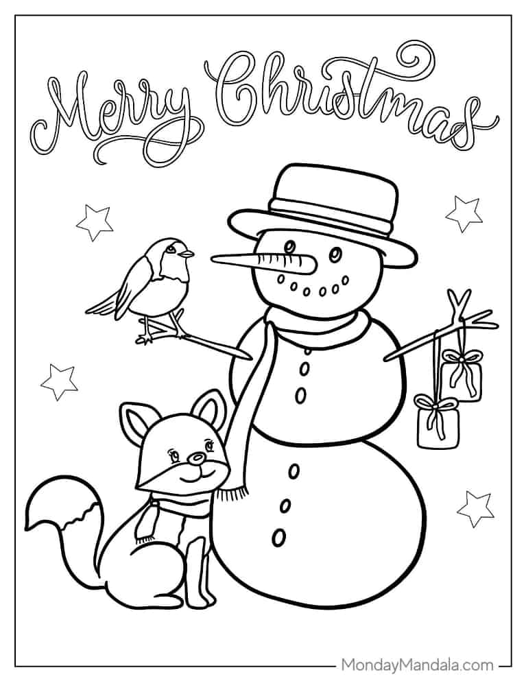 Christmas coloring pages free pdf printables