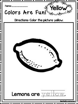 Yellow colors are fun printable worksheets preschool