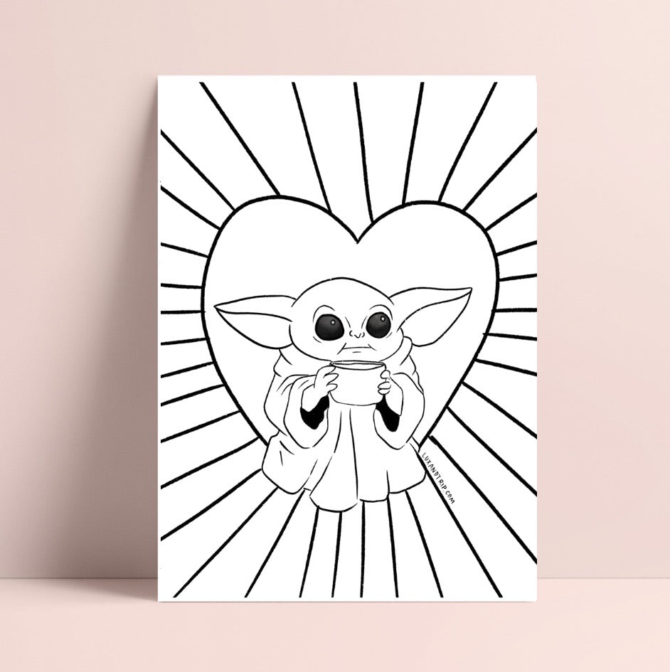 Printable baby yoda coloring page â lux trip