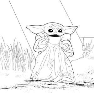 Baby yoda coloring pages printable for free download