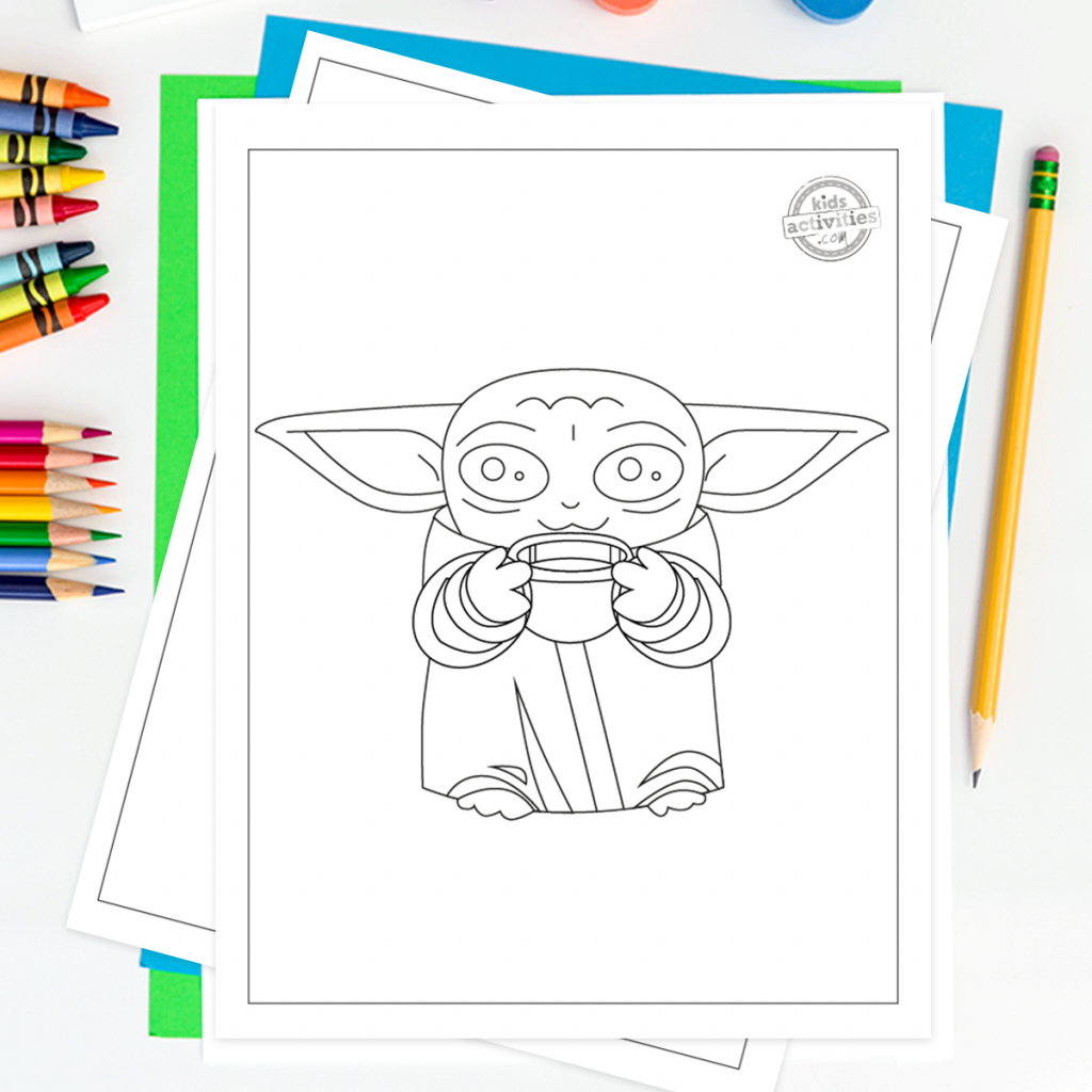 Cutest free printable baby yoda coloring pages kids activities blog