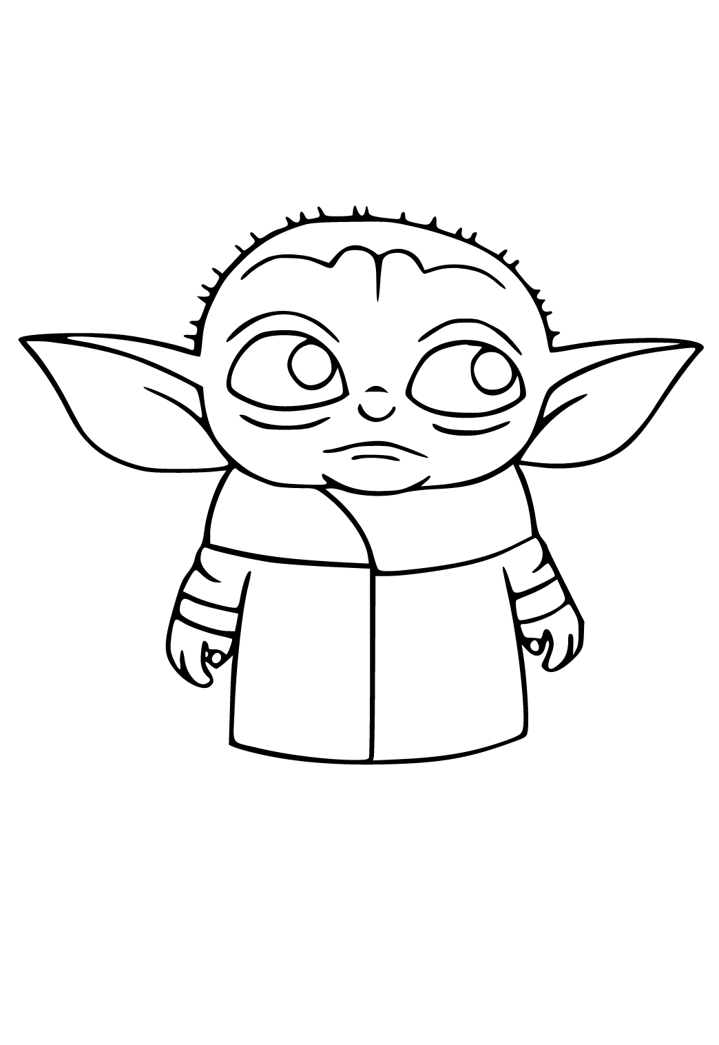 Free printable yoda cute coloring page for adults and kids