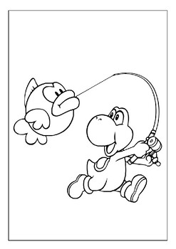 Printable yoshi coloring pages for kids bring your favorite dinosaur to life