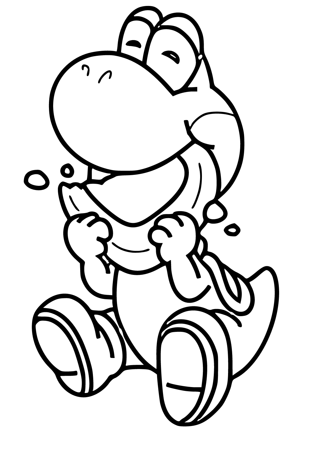 Free printable yoshi food coloring page for adults and kids