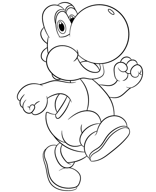 Yoshi coloring page mario dinosaur