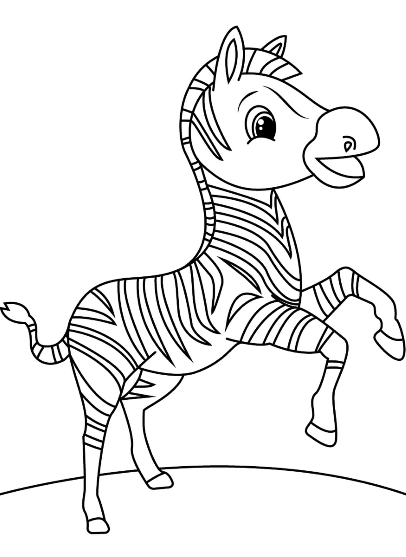 Zebra jumping coloring page