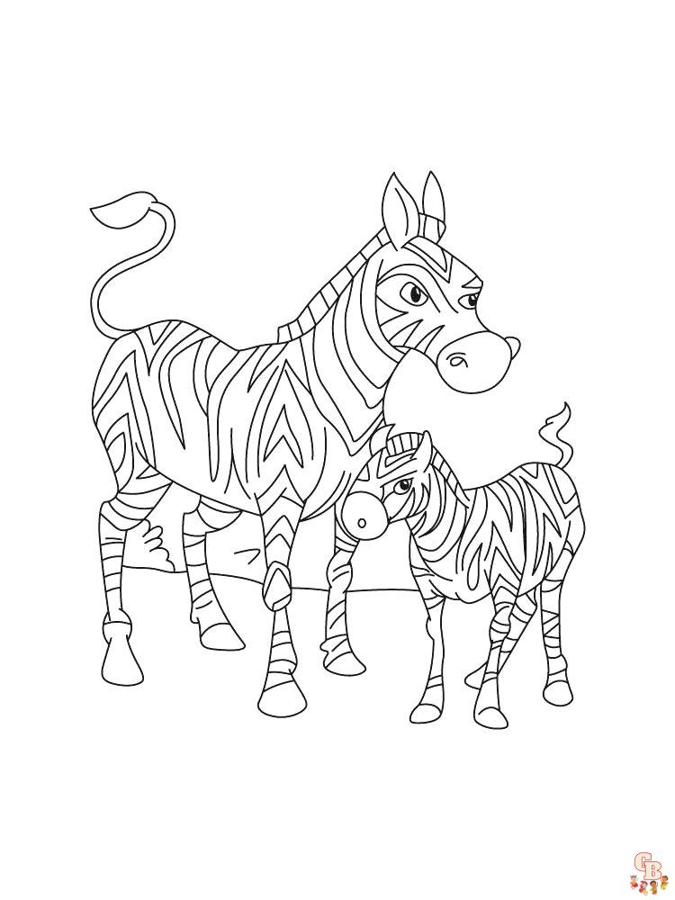 Zebra coloring pages free and printable for kids