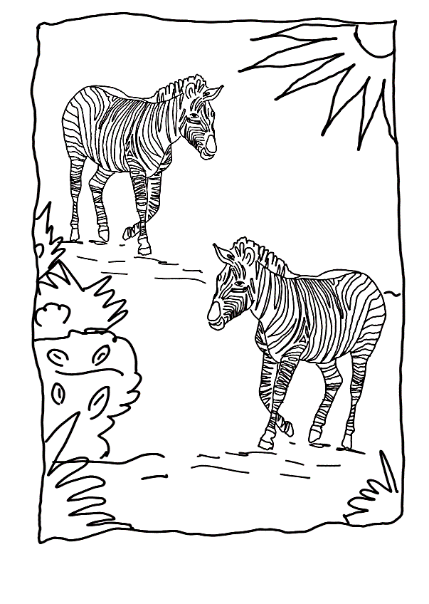 Free printable zebra coloring pages for kids