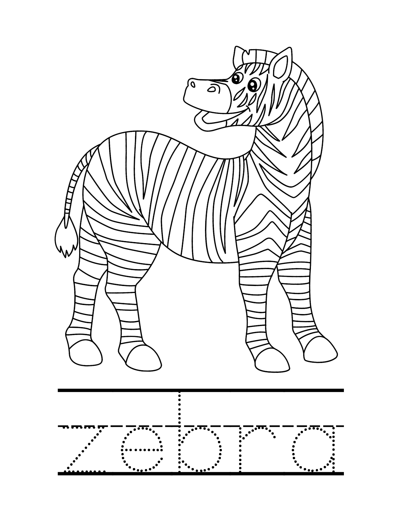 Zebra coloring pages free printable pdf templates