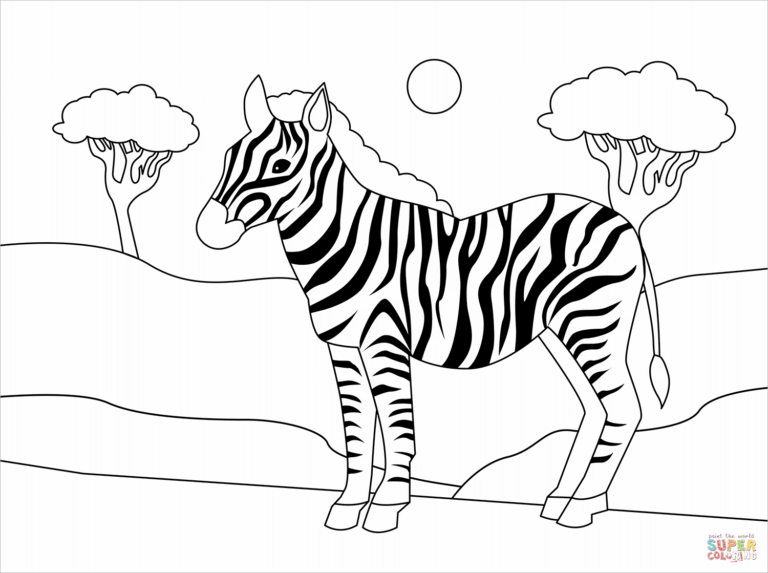 Zebra coloring page free printable coloring pages