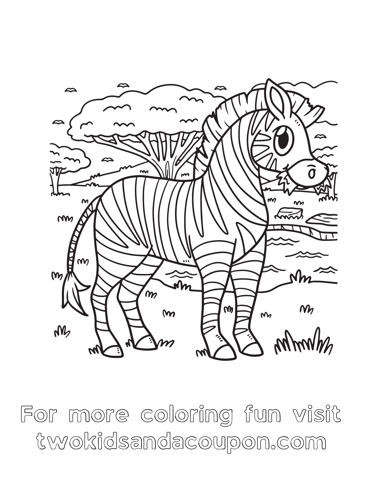 Fun zebra facts free printable zebra coloring pages