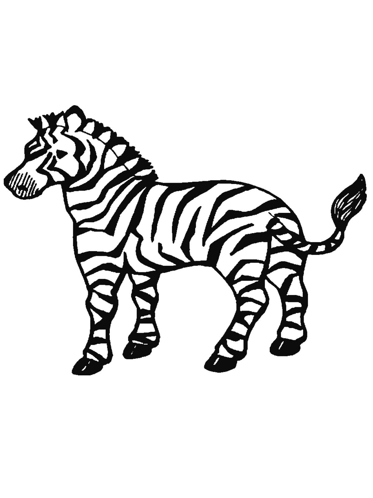 Free printable zebra coloring pages for kids