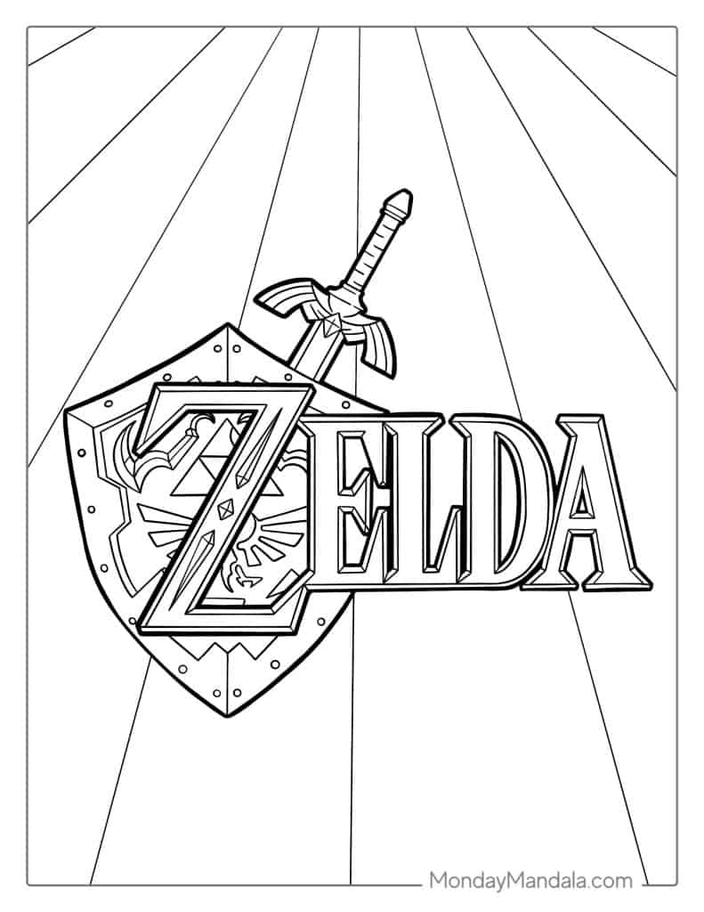 Zelda coloring pages free pdf printables