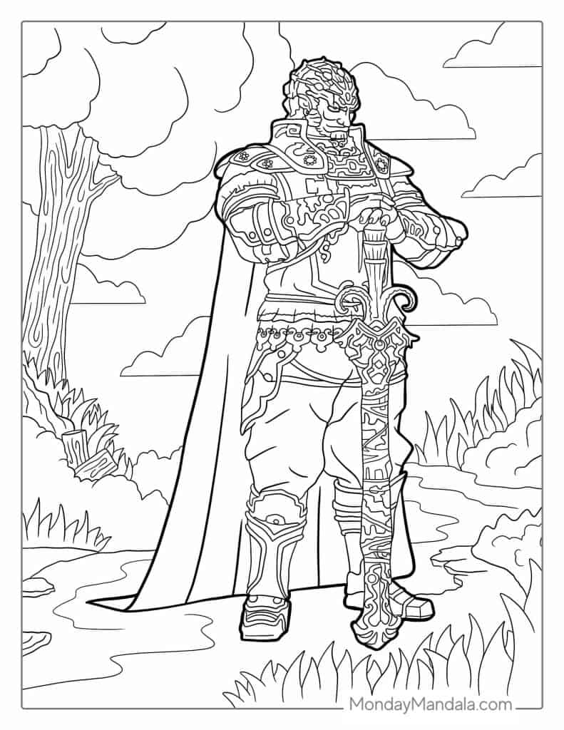 Zelda coloring pages free pdf printables