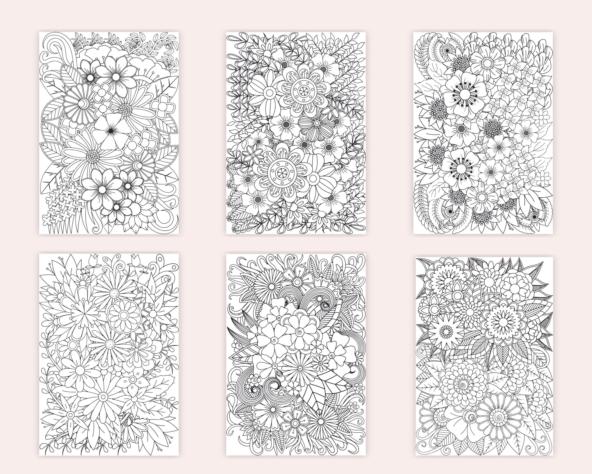 Printable flower zentangle coloring pages for adults anxiety relie â coloring