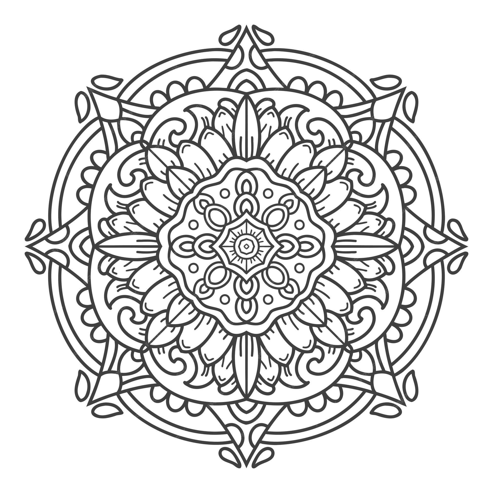 Premium vector mandala floral zentangle coloring pages