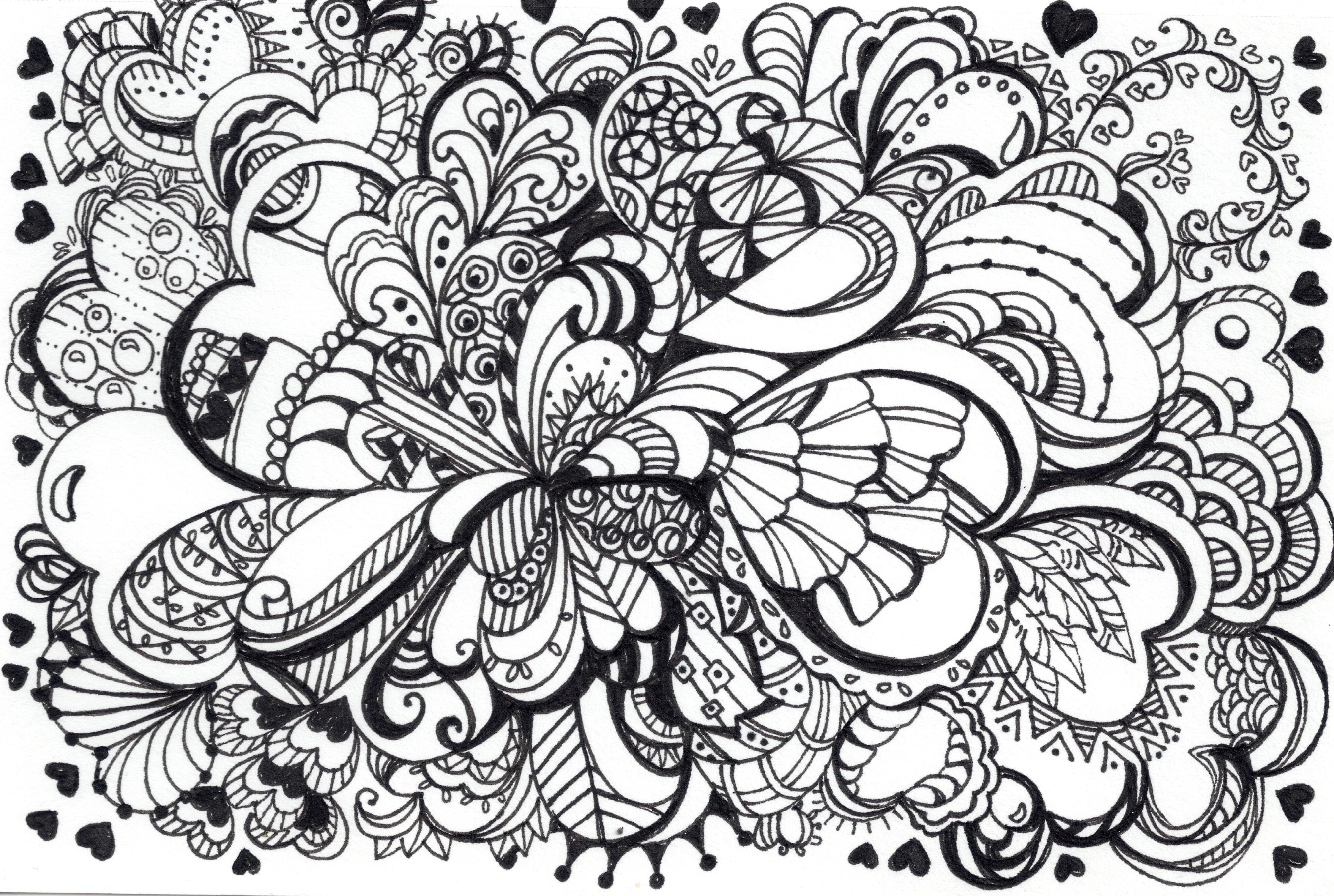 Printable zentangle free coloring