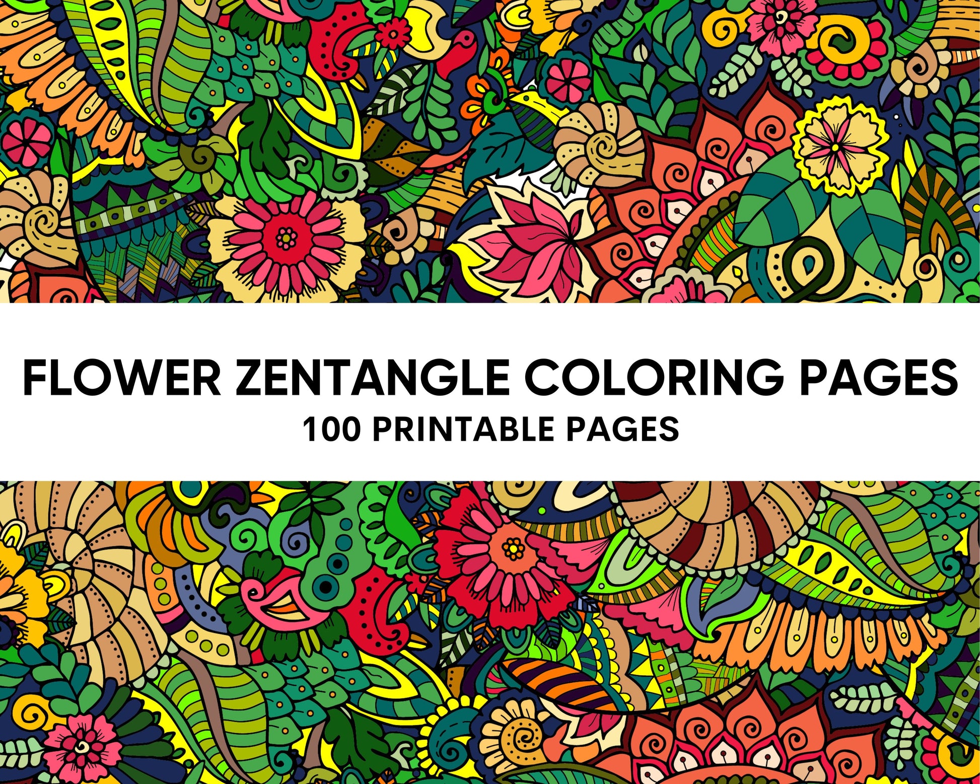 Printable flower zentangle coloring pages for adults anxiety relie â coloring