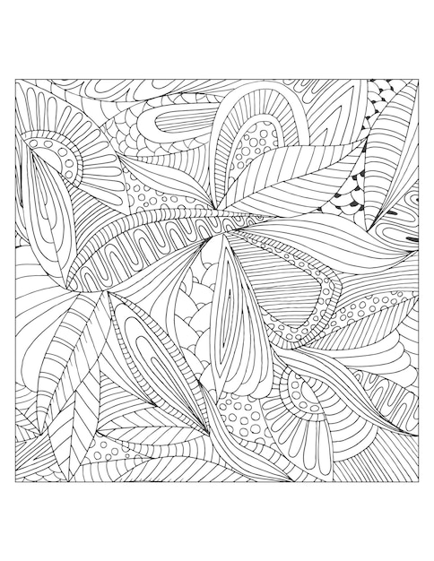 Premium vector mandala flower leaves zentangle arts isolated for kids and adult coloring page and coloring book