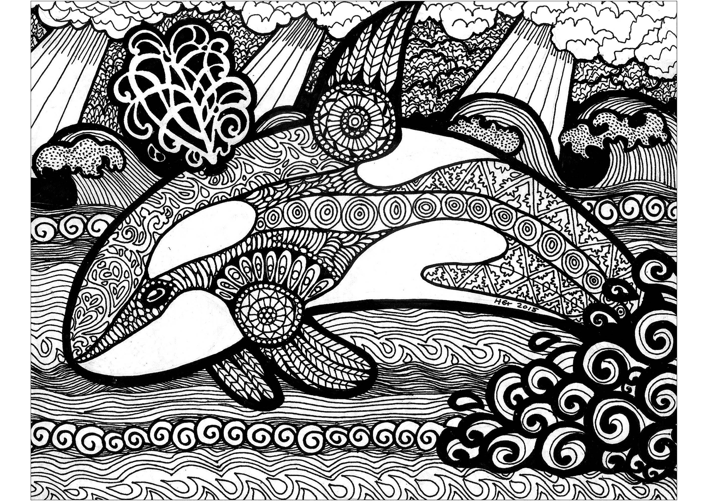 Orca zentangles