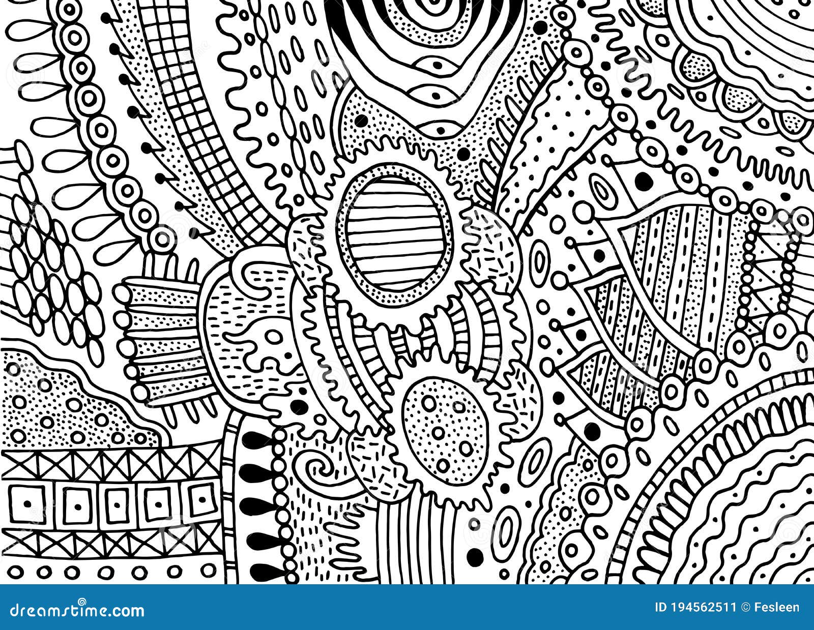 Boho doodle pattern for coloring book for adults coloring page with floral motifs psychedelic texture zentangle pattern stock vector