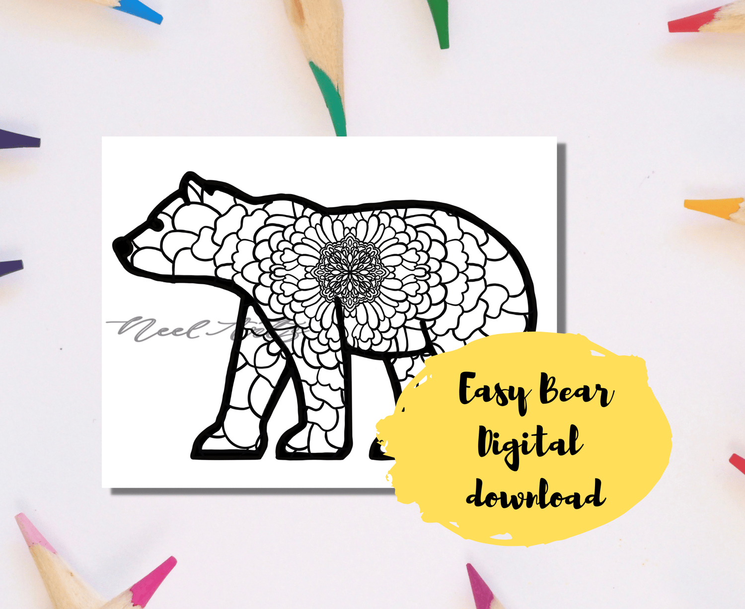 Free zentangle art coloring pages printable animal zentangle adult coloring activity digital zen coloring pdf easy fun coloring designs