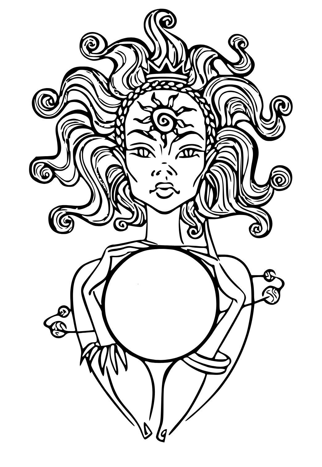 Free printable zodiac sun coloring page for adults and kids