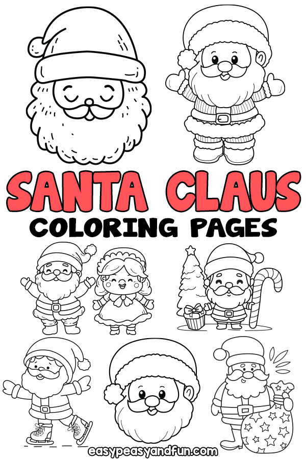 Printable santa coloring pages