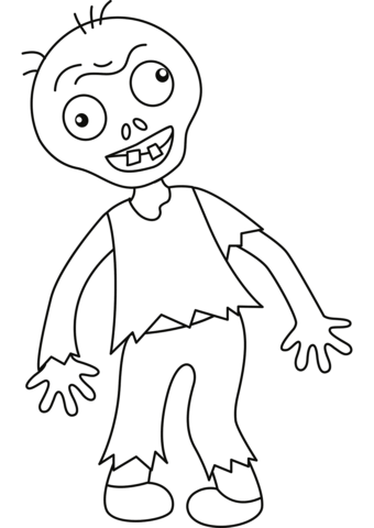 Cartoon zombie coloring page free printable coloring pages