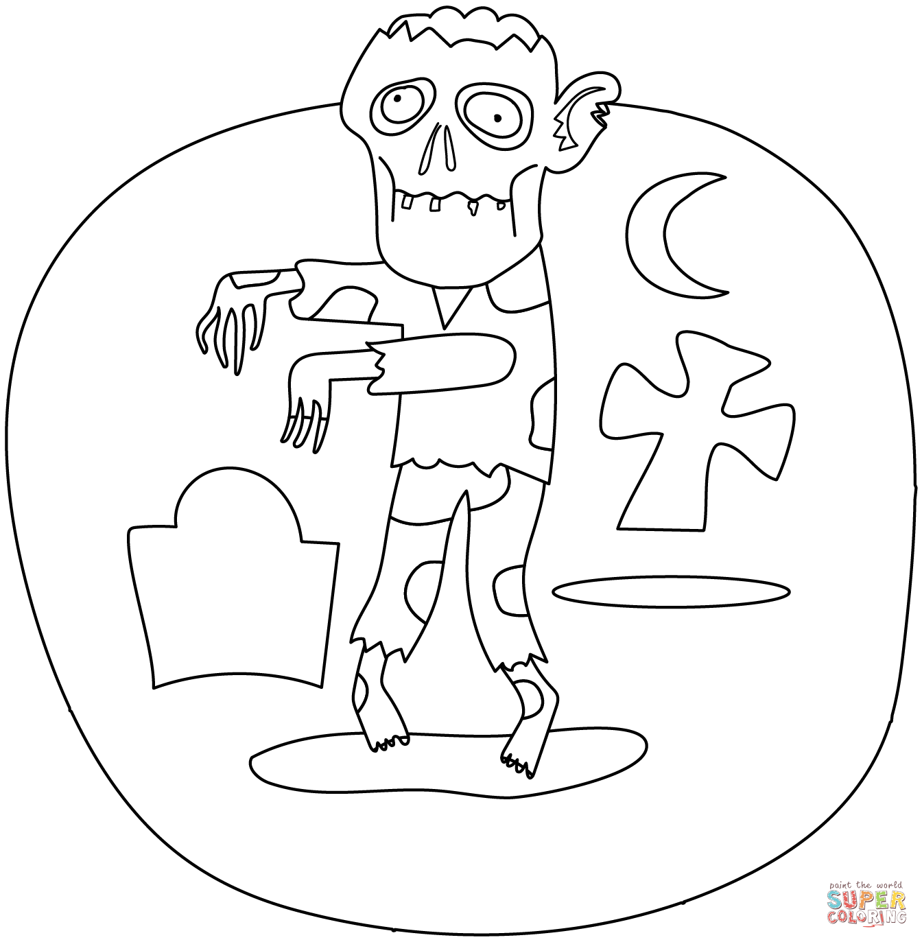 Zombie coloring page free printable coloring pages