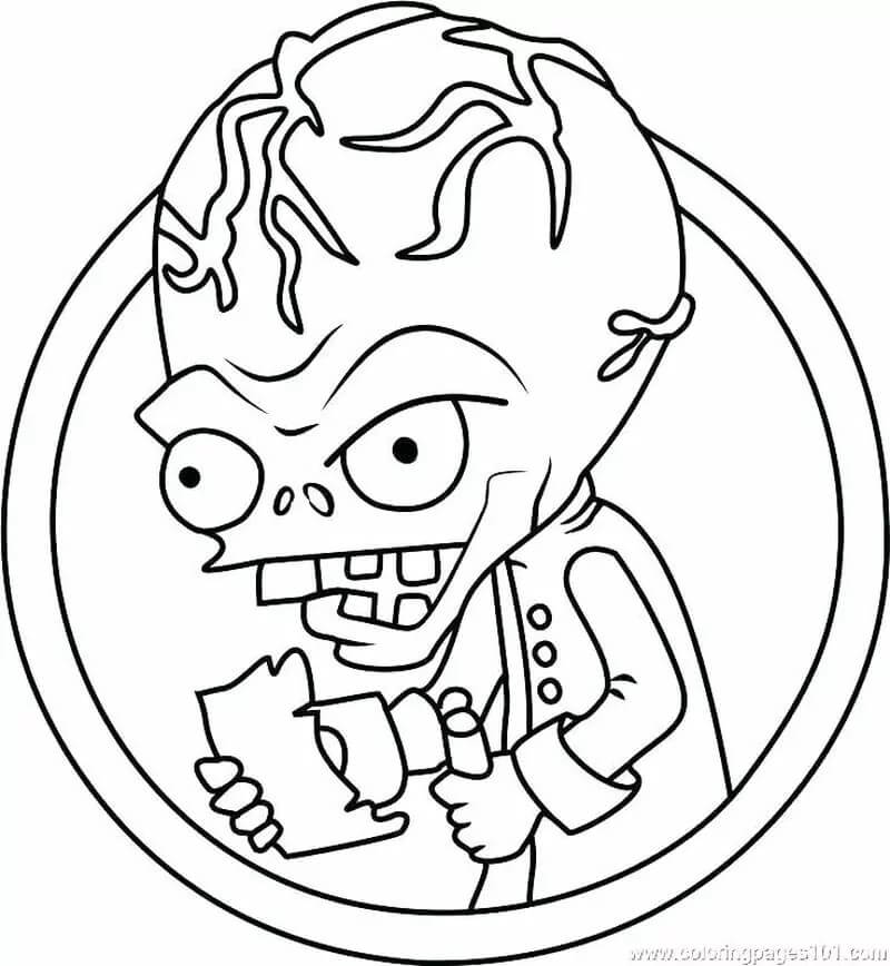 Doctor zombie in plants and zombies coloring page